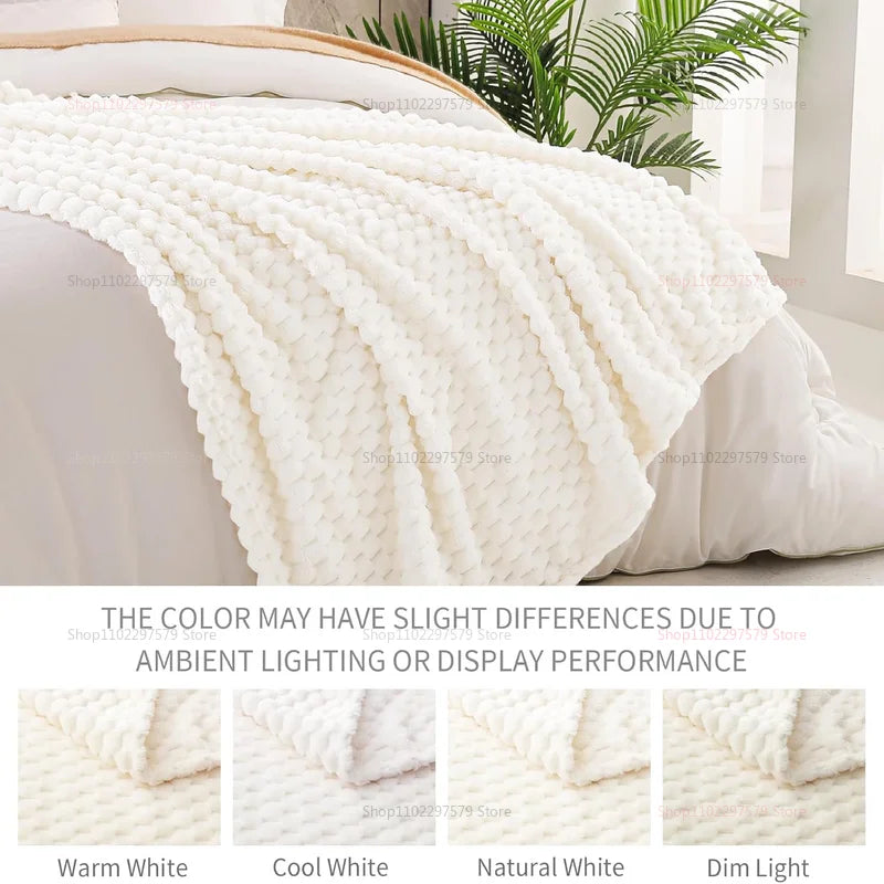 Soft Thick Warm Blanket for Office Nap - Cozy Fleece Throw for Sofa,Couch,Bed Lightweight Warm Winter Blanket for Adults Travel