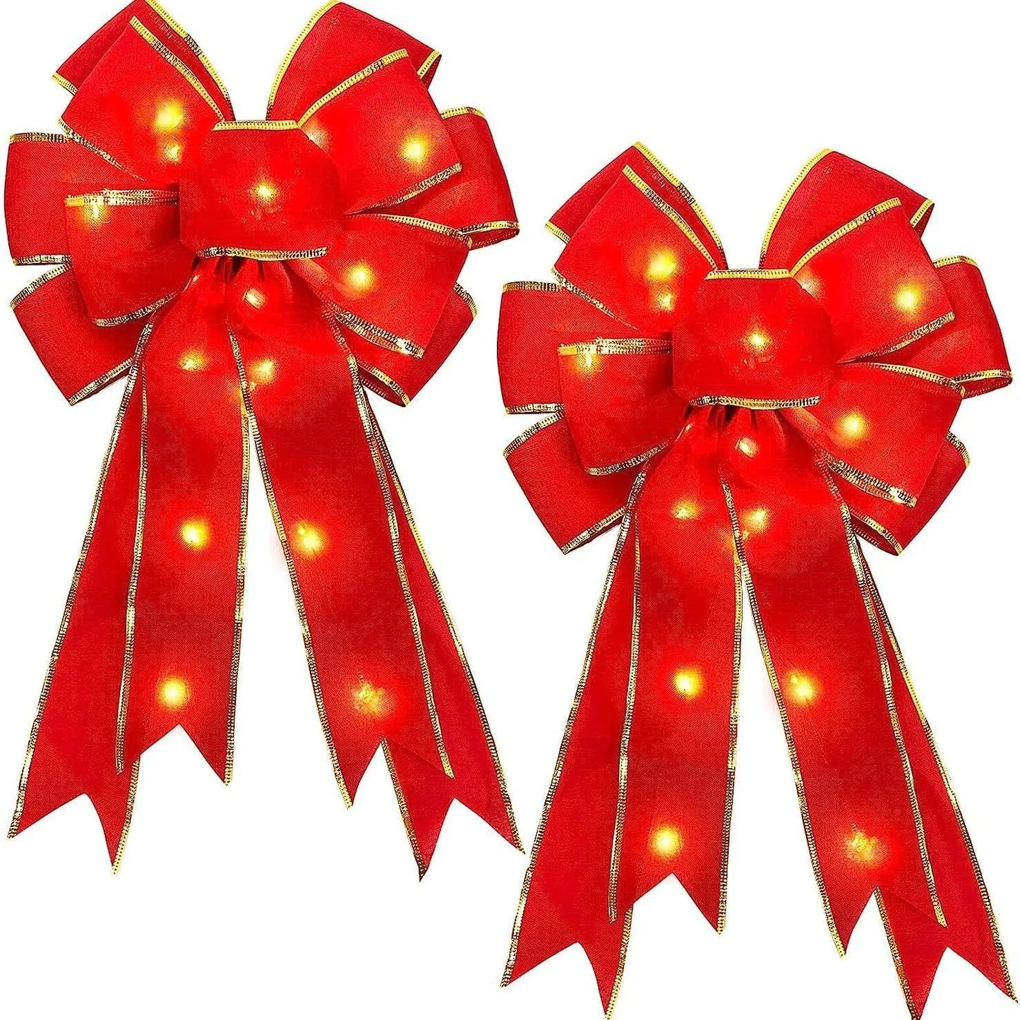 50cm Christmas Ribbon Bow Decorations Xmas Tree Fabric Edging Ribbon Bow Pendent Home Christmas Decoration Bows for Crafts 2025