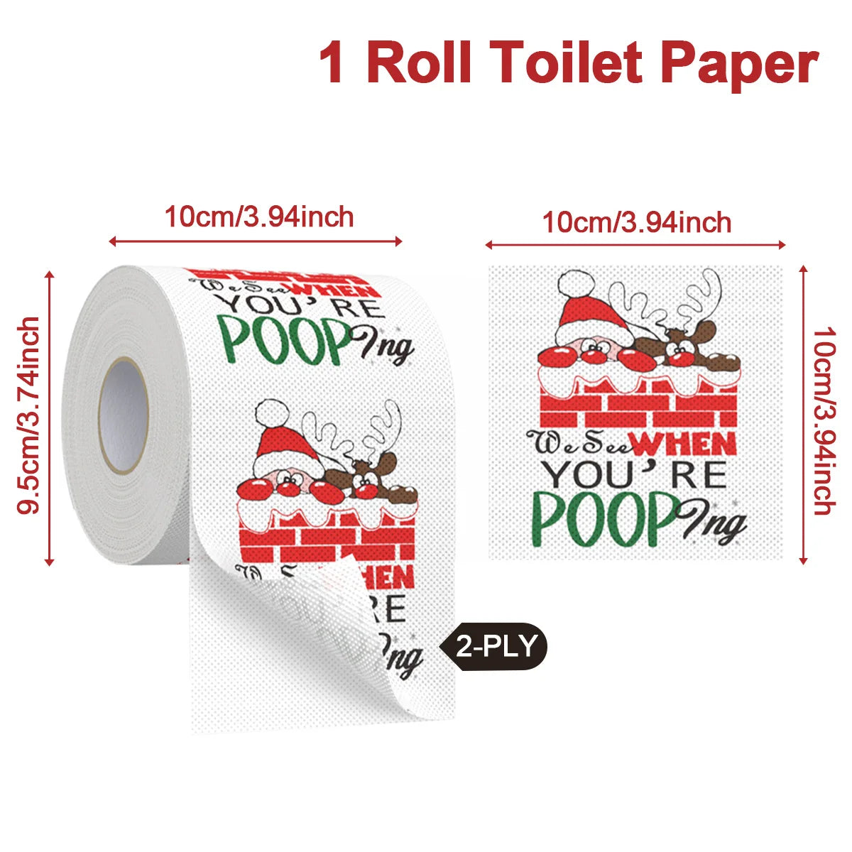 Christmas Toilet Roll Paper Happy 2026 New Year Christmas Supplies Xmas Tissue Roll Napkin Kitchen Tool Home Decoration New Year