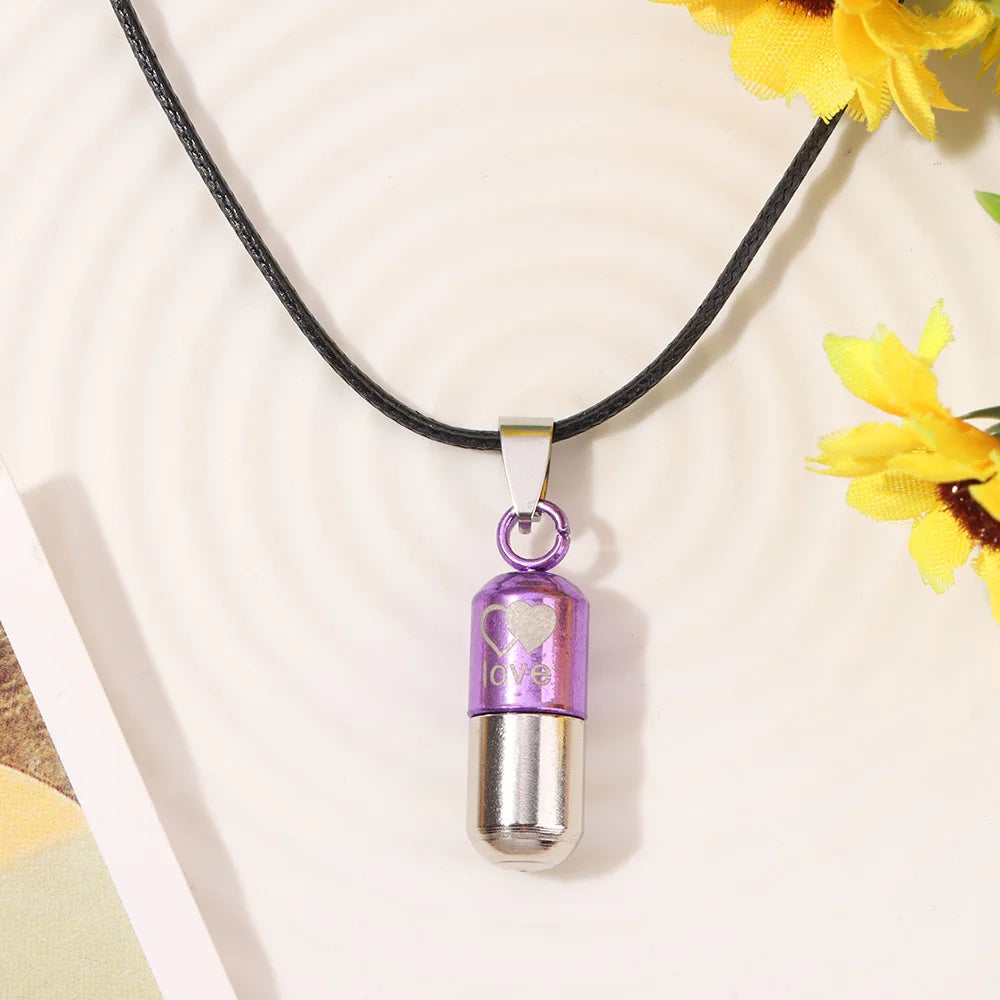 Transparent Glass Vial Necklace Wishing Bottle Dried Flower Pendant Jewellery Openable Screw Cap Steel Chain Charm Perfume Jars