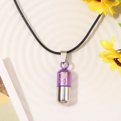 Transparent Glass Vial Necklace Wishing Bottle Dried Flower Pendant Jewellery Openable Screw Cap Steel Chain Charm Perfume Jars