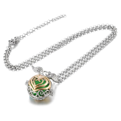 Russia Tradition Chime Exquisite Angel Wings Caller Necklace Essential Oil Diffuser Pregnant Woman Aromatherapy Pendant Jewelry