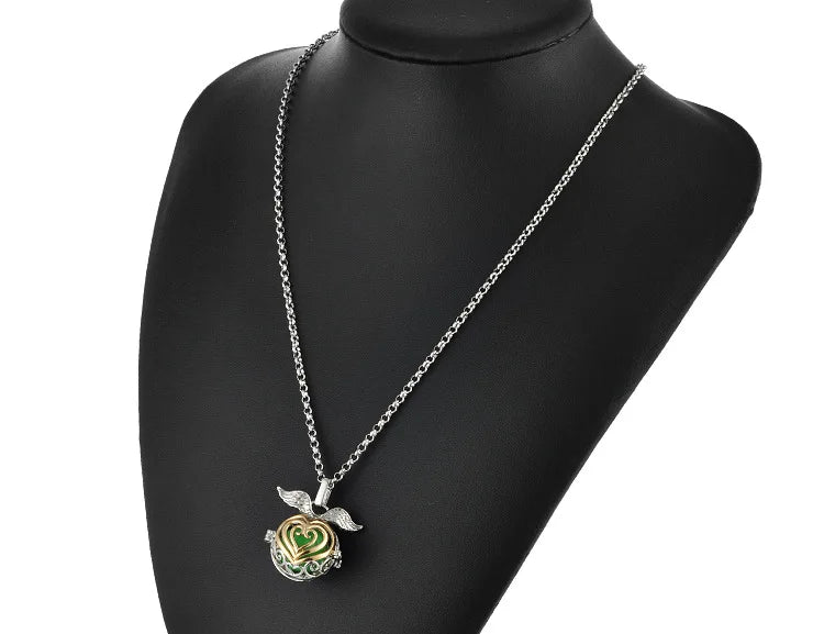 Russia Tradition Chime Exquisite Angel Wings Caller Necklace Essential Oil Diffuser Pregnant Woman Aromatherapy Pendant Jewelry