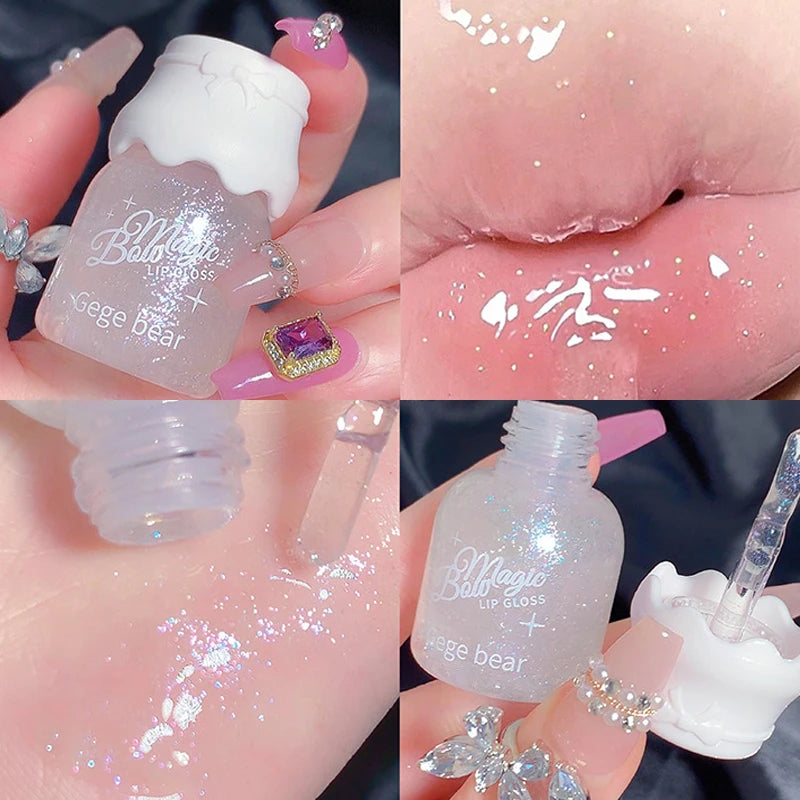 Butterfly shaped milk can lip balm moisturizes and moisturizes the mirror surface, with a shimmering and pouty lips