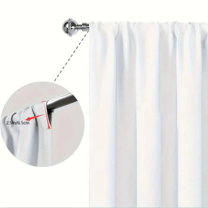 2pcs Festive Christmas Curtains - Red & White Striped with Golden & Silvery Balls, Rod Pocket Design, Semi-Transparent Polyester