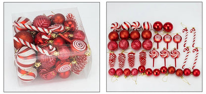 29/36/40pcs Christmas Ball Silver Red Christmas Tree Hanging Pendants Printed Special-shaped Gold Christmas Spheres 2024 New