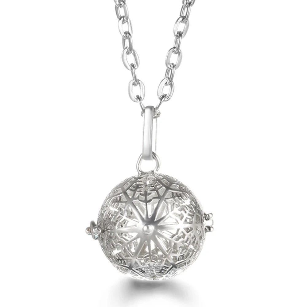 Russia Tradition Chime Exquisite Angel Wings Caller Necklace Essential Oil Diffuser Pregnant Woman Aromatherapy Pendant Jewelry