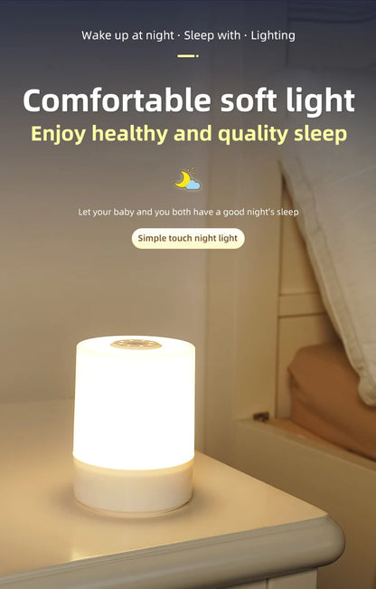 Night Lamp USB LED Table With Switch Rechargeable Three Colors Lights For Kitchen Hallway Closet Bedroom Home Touch Night Light