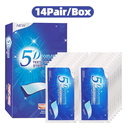5D Teeth Whitening Strip 7/14/21/28 Pair Whiter Strips for Removing Smoking Coffee Stain, Effective Home Use Tooth Whitening Kit