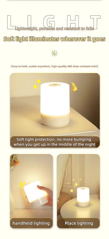 Night Lamp USB LED Table With Switch Rechargeable Three Colors Lights For Kitchen Hallway Closet Bedroom Home Touch Night Light