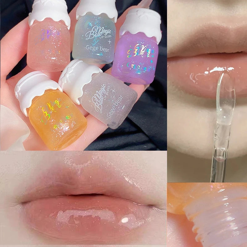 Butterfly shaped milk can lip balm moisturizes and moisturizes the mirror surface, with a shimmering and pouty lips