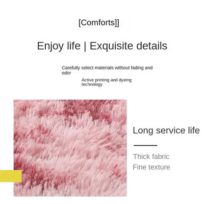 VIKAMA Silk wool Solid Colour Living Room Bedroom Bedside Sofa Soft Mat Home Light Luxury Non-slip Dirty Resistant Washable Rug