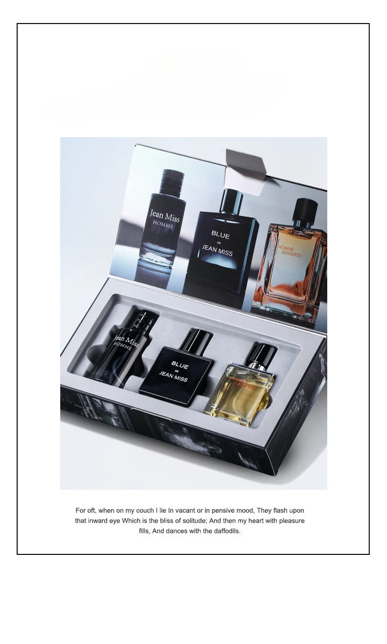 Men Wild Fragrance Set 30ml x 3 Eau de Toilette Gift Pack for Men Long-Lasting Masculine Scent for Daily Use & Special Occasions