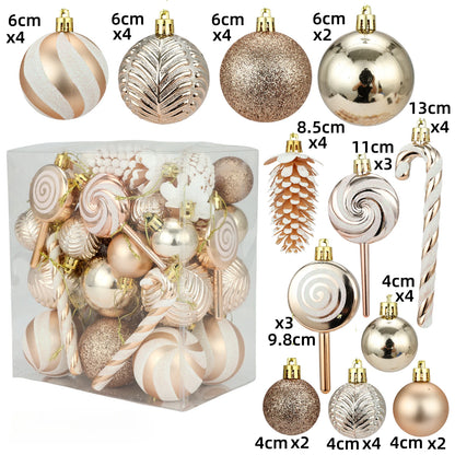 29/36/40pcs Christmas Ball Silver Red Christmas Tree Hanging Pendants Printed Special-shaped Gold Christmas Spheres 2024 New