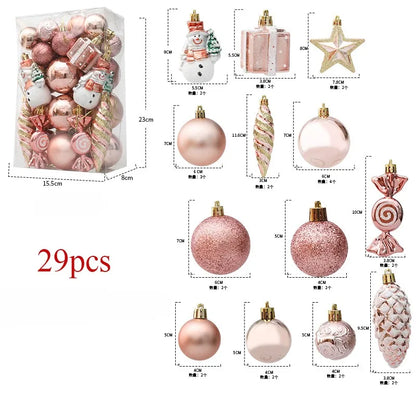 29/36/40pcs Christmas Ball Silver Red Christmas Tree Hanging Pendants Printed Special-shaped Gold Christmas Spheres 2024 New