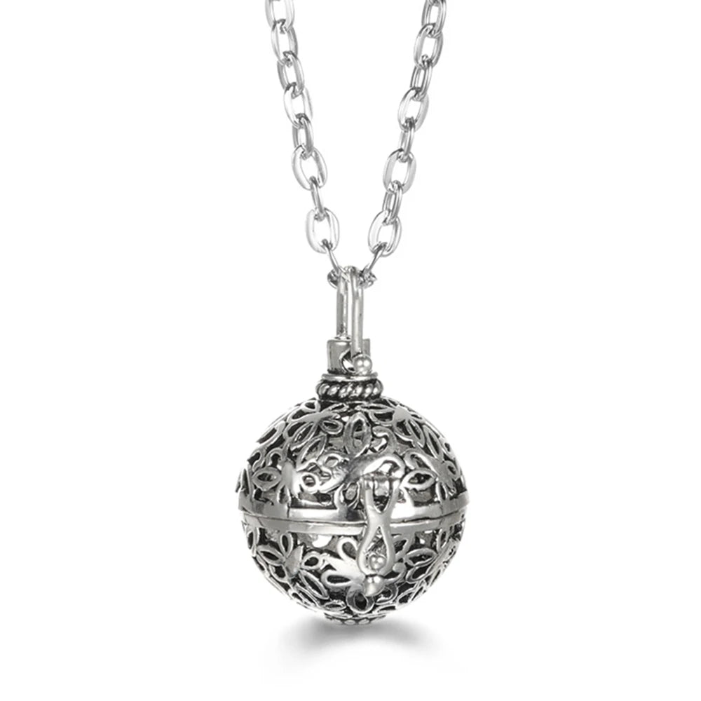 Russia Tradition Chime Exquisite Angel Wings Caller Necklace Essential Oil Diffuser Pregnant Woman Aromatherapy Pendant Jewelry