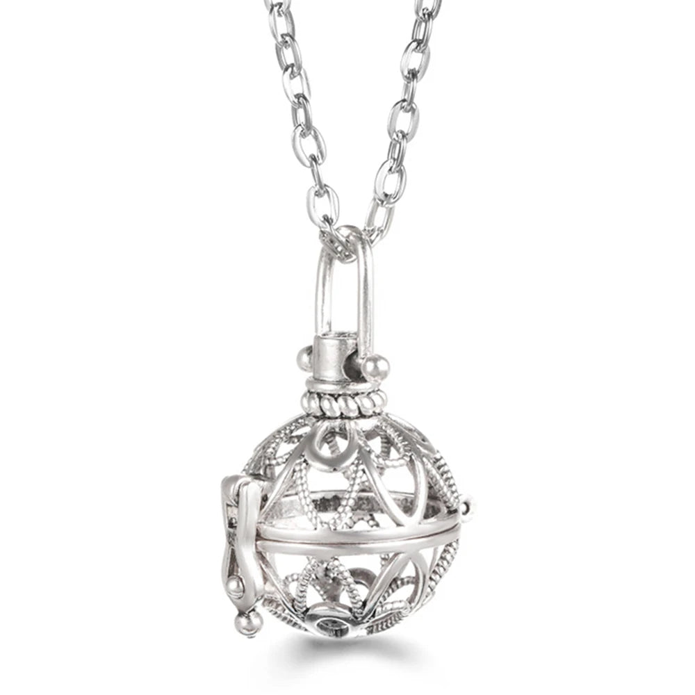 Russia Tradition Chime Exquisite Angel Wings Caller Necklace Essential Oil Diffuser Pregnant Woman Aromatherapy Pendant Jewelry