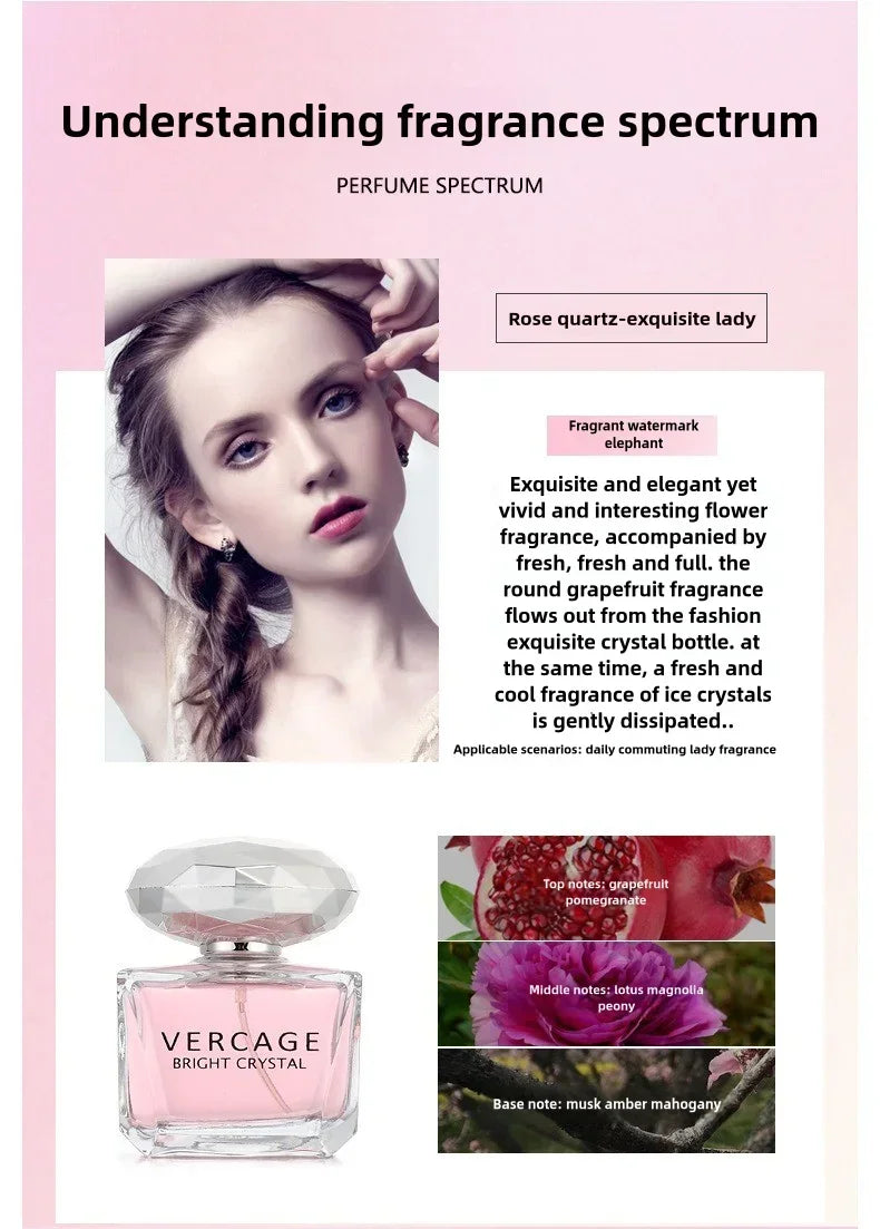 50ML Perfume Osmanthus Peony and Pomegranate Fragrance Perfume for Women Crystal Diamond Series Light and Elegant Scent Parfum