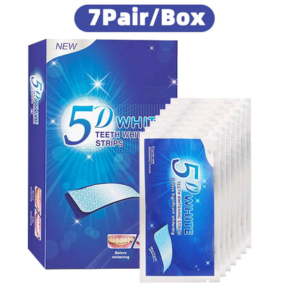 5D Teeth Whitening Strip 7/14/21/28 Pair Whiter Strips for Removing Smoking Coffee Stain, Effective Home Use Tooth Whitening Kit