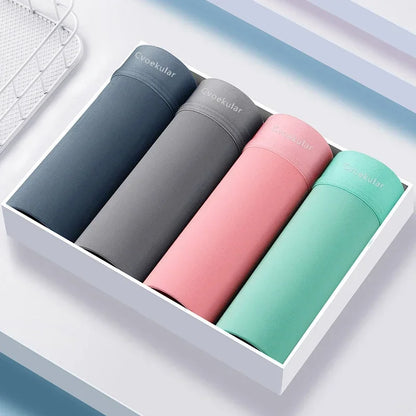 Cvoekular4/8pcs Man Boxer Underwaer Ice Silk Sous Vetement Homme Lingerie Underpants Bokserki Meskie Calzoncillos Shorts Panties