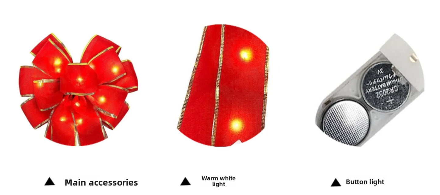 50cm Christmas Ribbon Bow Decorations Xmas Tree Fabric Edging Ribbon Bow Pendent Home Christmas Decoration Bows for Crafts 2025