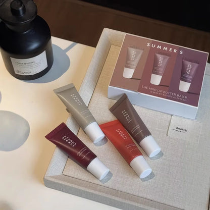 4 Pcs Summer Fridays Mini Lip Butter Balm Set Moisturizing Vanilla Beige Brown Sugar Makeup Fast Ship Gift Kit