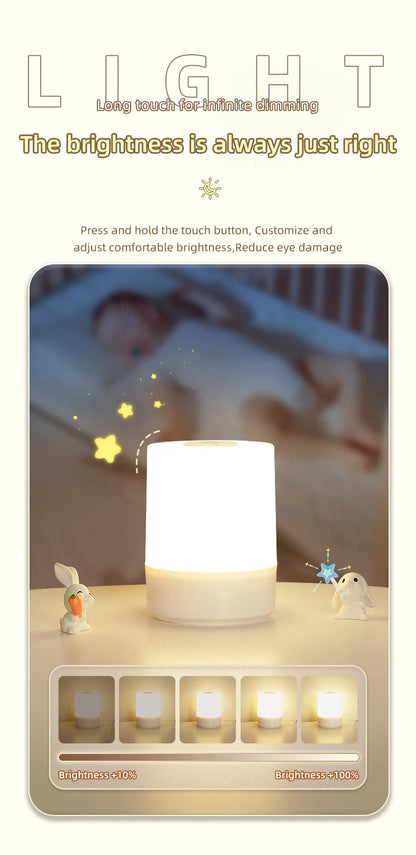 Night Lamp USB LED Table With Switch Rechargeable Three Colors Lights For Kitchen Hallway Closet Bedroom Home Touch Night Light