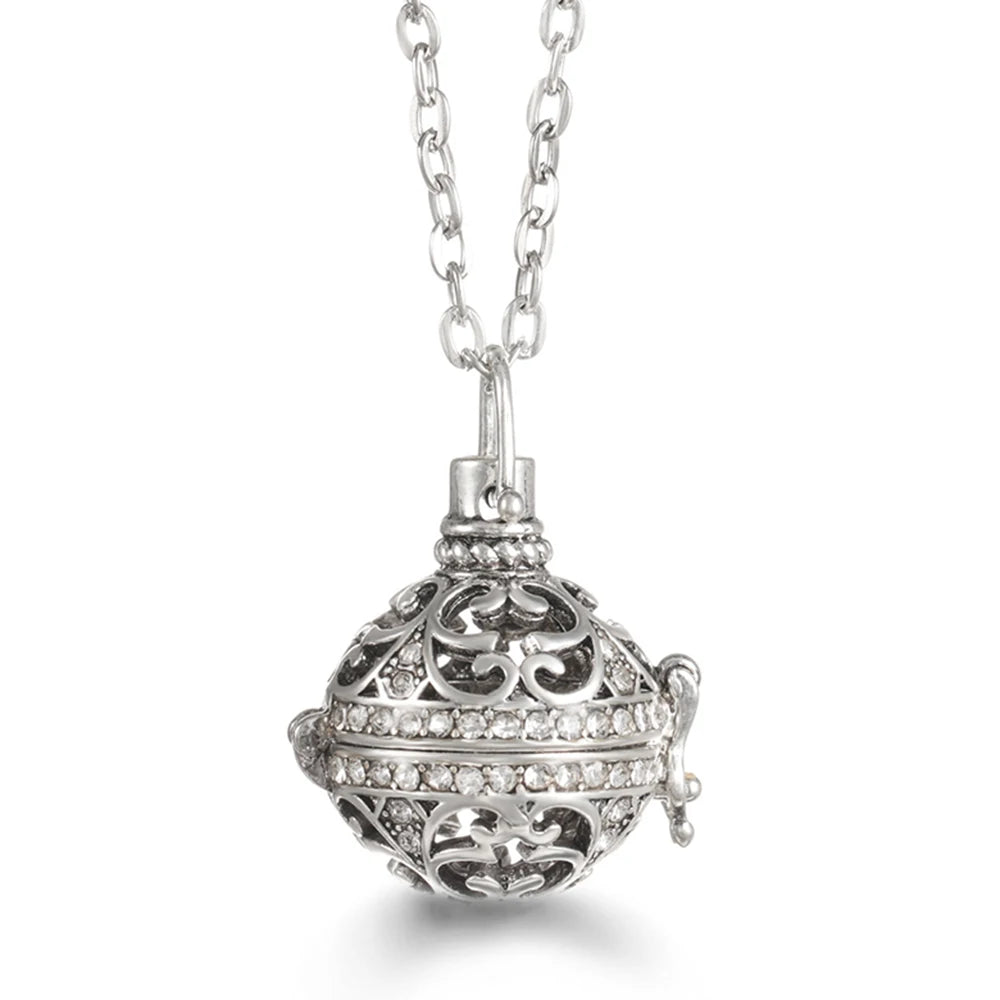 Russia Tradition Chime Exquisite Angel Wings Caller Necklace Essential Oil Diffuser Pregnant Woman Aromatherapy Pendant Jewelry