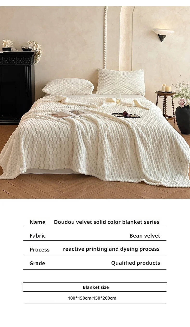 Soft Thick Warm Blanket for Office Nap - Cozy Fleece Throw for Sofa,Couch,Bed Lightweight Warm Winter Blanket for Adults Travel
