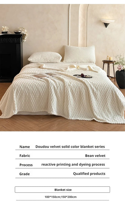 Soft Thick Warm Blanket for Office Nap - Cozy Fleece Throw for Sofa,Couch,Bed Lightweight Warm Winter Blanket for Adults Travel