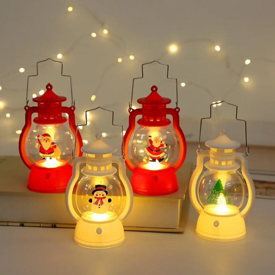 HHLZYH LED Lantern Light Santa Claus Merry Christmas Decorations Christmas Decorative lamp for Home 2023 Xmas Navidad Noel Gift