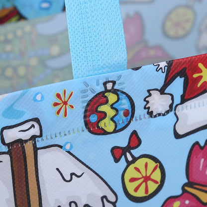 10PC New in Christmas Gift Bags Cartoon Cute Print Santa Elk Snowman Printing Non Woven Foldable Storage Handbag Party Supplies