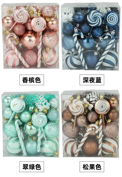 29/36/40pcs Christmas Ball Silver Red Christmas Tree Hanging Pendants Printed Special-shaped Gold Christmas Spheres 2024 New