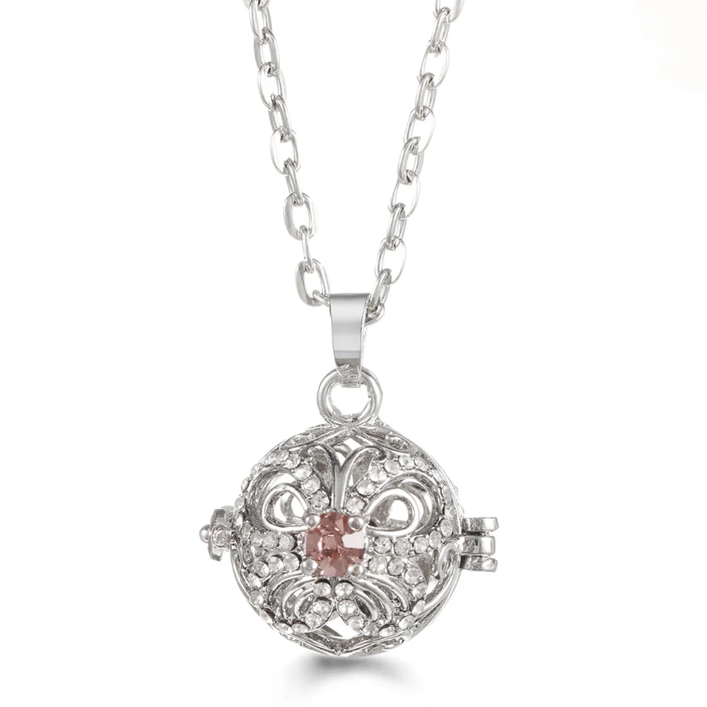 Russia Tradition Chime Exquisite Angel Wings Caller Necklace Essential Oil Diffuser Pregnant Woman Aromatherapy Pendant Jewelry