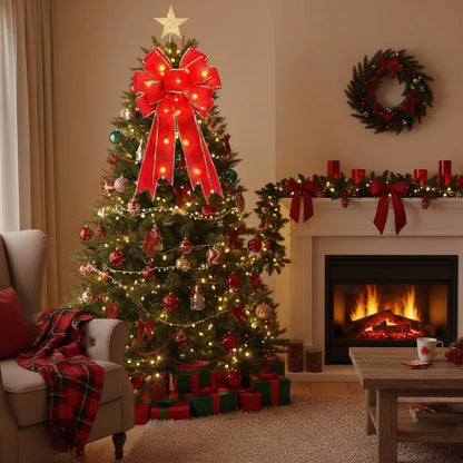 50cm Christmas Ribbon Bow Decorations Xmas Tree Fabric Edging Ribbon Bow Pendent Home Christmas Decoration Bows for Crafts 2025