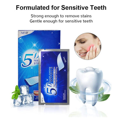 5D Teeth Whitening Strip 7/14/21/28 Pair Whiter Strips for Removing Smoking Coffee Stain, Effective Home Use Tooth Whitening Kit