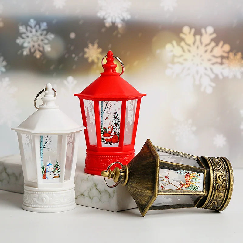 Christmas Candlestick Lamp LED Little Night Lamp Old Man Snowman Christmas Tree Ornaments Hanging New Year Navidad Christmas