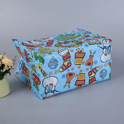 10PC New in Christmas Gift Bags Cartoon Cute Print Santa Elk Snowman Printing Non Woven Foldable Storage Handbag Party Supplies