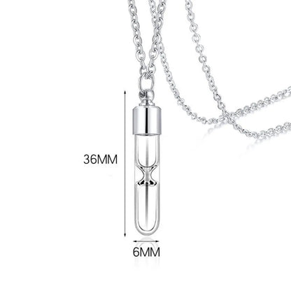 Transparent Glass Vial Necklace Wishing Bottle Dried Flower Pendant Jewellery Openable Screw Cap Steel Chain Charm Perfume Jars