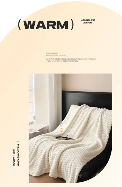 Soft Thick Warm Blanket for Office Nap - Cozy Fleece Throw for Sofa,Couch,Bed Lightweight Warm Winter Blanket for Adults Travel