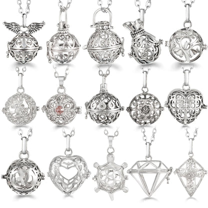Russia Tradition Chime Exquisite Angel Wings Caller Necklace Essential Oil Diffuser Pregnant Woman Aromatherapy Pendant Jewelry