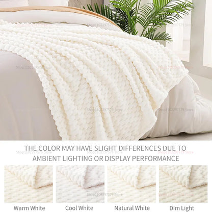 Soft Thick Warm Blanket for Office Nap - Cozy Fleece Throw for Sofa,Couch,Bed Lightweight Warm Winter Blanket for Adults Travel
