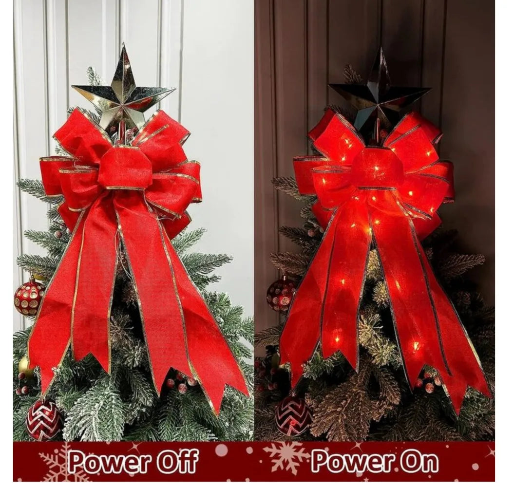 50cm Christmas Ribbon Bow Decorations Xmas Tree Fabric Edging Ribbon Bow Pendent Home Christmas Decoration Bows for Crafts 2025