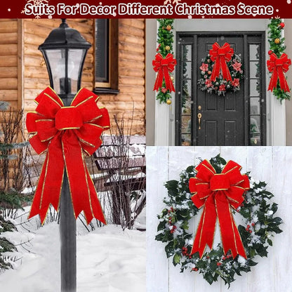 50cm Christmas Ribbon Bow Decorations Xmas Tree Fabric Edging Ribbon Bow Pendent Home Christmas Decoration Bows for Crafts 2025