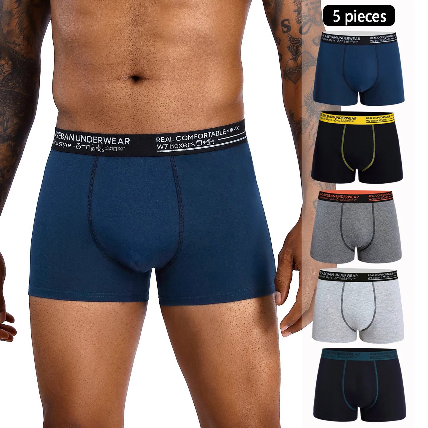 5pcs Pack Cotton Boxer Men Underwear Male Brand Panties And Underpants For Homme Luxury Set Shorts Box Slips Brand Briefs