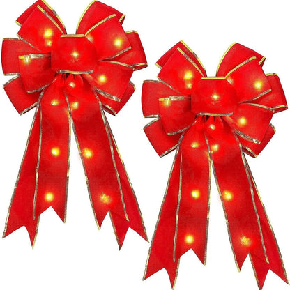 50cm Christmas Ribbon Bow Decorations Xmas Tree Fabric Edging Ribbon Bow Pendent Home Christmas Decoration Bows for Crafts 2025