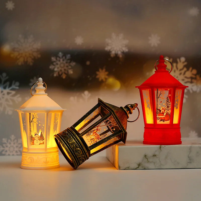 Christmas Candlestick Lamp LED Little Night Lamp Old Man Snowman Christmas Tree Ornaments Hanging New Year Navidad Christmas