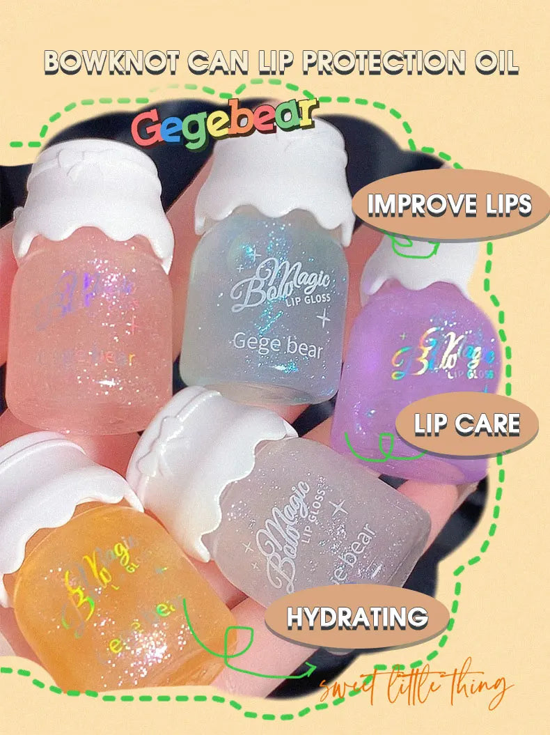 Butterfly shaped milk can lip balm moisturizes and moisturizes the mirror surface, with a shimmering and pouty lips