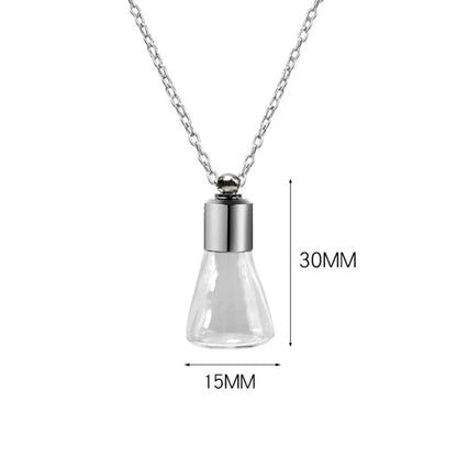 Transparent Glass Vial Necklace Wishing Bottle Dried Flower Pendant Jewellery Openable Screw Cap Steel Chain Charm Perfume Jars
