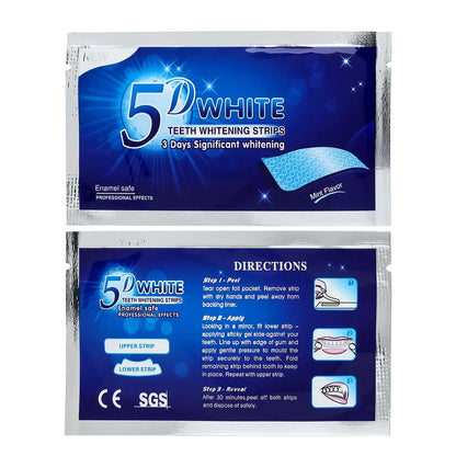 5D Teeth Whitening Strip 7/14/21/28 Pair Whiter Strips for Removing Smoking Coffee Stain, Effective Home Use Tooth Whitening Kit